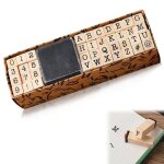 Tampons lettres alphabet bois - 1 ensemble 40 pi�ces tampon encreur artisanat cartes - / marron qiedoviey ...