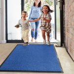 Tapis antid�rapant tr�s absorbant monochrom bleu 90 x 120 cm