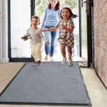 Tapis antid�rapant tr�s absorbant monochrom gris argent 60 x 90 cm