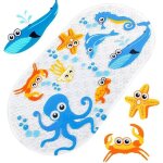 Tapis de baignoire antid�rapant - yyv - 71x38cm - bleu - ventouse - pour b�b� et enfant