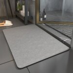 Tapis de bain 5080 cm ? gris ? surface en diatomite & dos antidrapant en caoutchouc ? ultra absorbant ...