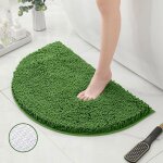 Tapis de bain absorbant antidrapants chenille - 40x60cm - vert fonc - cuisine salle de bain vert fonc ...