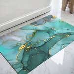 Tapis de bain antid�rapant 40 x 60 cm ? super absorbant s�chage rapide ultra fin vert cyan