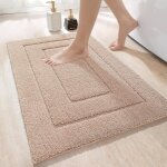 Tapis de bain antid�rapant 40 x 60 cm en microfibre extra �pais ? beige