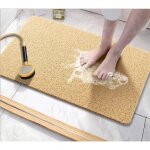 Tapis de bain antid�rapant tapis de douche en caoutchoucextra doux anti - moisissure lavable en machine(beige) ...