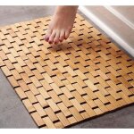 Tapis de bain en bois de bambou tapis antidrapant tapis de douche en bambou naturel
