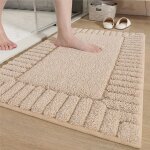 Tapis de bain - color & geometry - 50 x 80 cm - kaki - anti - drapant - absorbant - lavable en machine ...