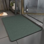 Tapis de bain diatomite 50�80 cm - vert fonc� - surface en diatom�es & dos caoutchouc - ultra absorbant ...