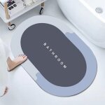 Tapis de bain diatomite absorbant antid�rapant microfibre � s�chage rapide 40�60 cm (gris bleu)