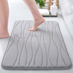 Tapis de bain - mousse à mémoire - antidérapant - absorbant - lavable - gris 40x60 cm Tapis de bain - mousse à mémoire - antidérapant - absorbant - lavable - gris 40x60 cm