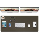 Tapis de bureau - boutilon - cuir pu antidrapant - xl 120x60 cm - marron