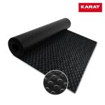Tapis en caoutchouc bouton plat noir 150 x 200 cm
