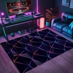 Tapis chambre ado garcon adulte tapis gamer sol decoration chambre ado lavable 120 x 180 cm (rectangulaire)#co ...