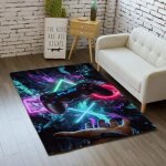 100cm * 150cm tapis chambre moderne gamer 3d manette ado enfant garcon tapis de salon graffiti console ...