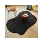Tapis contemporain de forme organique - hypnose - noir velours - 250 x 375 cm
