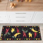 Tapis?tapis de couloir collection dos en caoutchouc motif piments 50 cm x 150 cm noir?antidrapant tapis ...