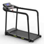 Tapis de course pliable pour seniors et r��ducation barres d?appui longues structure stable