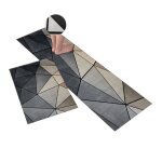 Tapis de cuisine devant evier antid�rapant gris 2 pi�ces 40x120cm & 40x60cm rectangulaire tapis de sol ...
