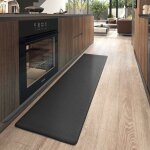 Tapis cuisine devant �vier pvc imperm�able long antid�rapant r�sistant huile 43x150cm noir label