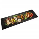 Tapis de cuisine lavable impression d �pices 60x180 cm velours