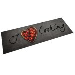 Tapis de cuisine - vidaxl - lavable - noir - imprim� texte - 180 x 60 cm