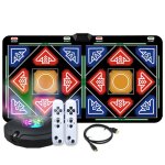 Tapis de danse double sans fil - modle ar amlior - avec camra - clairage - jeux multiples - absorption ...