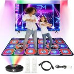 Tapis de danse double sans fil ar bluetooth tv ordinateur jeux vid�o musical interactif fitness enfant ...