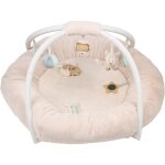 Tapis dveil nattou flo beige avec arche de jeu et activits - 91 cm