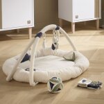 Tapis d�veil rond en bouclette coton bio - petit nuage