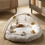 Tapis dveil rond en bouclette coton bio - petit soleil