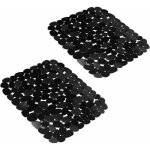 Tapis d�vier de cuisine 2 tapis de protection d�vier r�glables tapis d�vier en acier inoxydable noir ...
