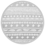 Tapis dextrieur - vidaxl - rond - 160 cm - gris - synthtique