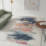 Tapis dorient 120x170 rectangulaire abstrait en polypropyl�ne bleu et rose lyn3 ly.