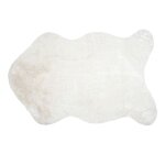 Tapis doux forme peau ecru 60x90 cm