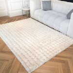 Tapis doux et moelleux effet bulle - nazar rugs - bubble - beige - 80x150 cm