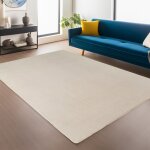 Tapis doux et moelleux � poils courts - nazar rugs - alba - cr�me - 240x340 cm
