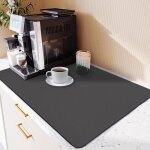 Tapis egouttoir vaisselle - bigilantuh - 50x40 cm - super absorbant - antid�rapant - gris