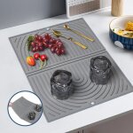 Tapis schage vaisselle silicone - rsistant  chaleur et silicone antidrapant egouttoir - tapis gouttoir ...