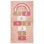 Tapis enfant marelle rose 80x150cm - atmosphera createur dinterieur