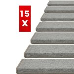 X 15 tapis descalier london gris clair 235 x 65 cm rectangulaire