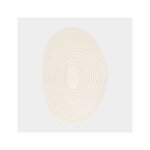 Tapis de forme ovale organique en relief - circle - cercle crme - 200 x 289 cm