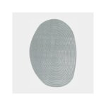 Tapis de forme ovale organique en relief - circle - cercle gris bleut� - 200 x 289 cm