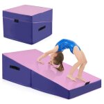 Tapis de gymnastique incliné costway - 120 x 60 x 35 cm - angle droit pliable - mousse epe et cuir pvc ... Tapis de gymnastique incliné costway - 120 x 60 x 35 cm - angle droit pliable - mousse epe et cuir pvc ...