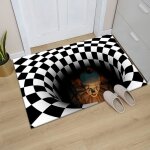 Tapis illusion doptique 3d tapis rectangulaire antid�rapant � motif de pi�ge � clown tapis doux dhorreur(50 ...