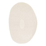 Tapis intrieur forme de galet motif circulaire crme amanda