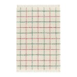 Tapis int�rieur shaggy motif quadrillage multicolore avec franges edward 80x150cm