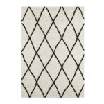 Tapis int�rieur shaggy. poils longs. style berb�re. blanc et noir 120 x 160 cm - robby