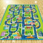 Tapis de jeu rectangle gant circuit voiture de course cadeau pour bb enfant tapis pique - nique