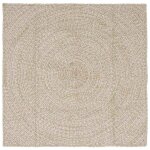 Tapis en jute carr� - vidaxl - 120x120 cm - naturel et blanc - design moderne - lavable en machine - ...