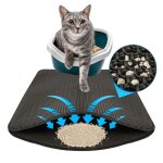 Tapis de litire pour chat charly - conception en nid dabeille  double couche lavable 76 x 61 cm anthracite ...